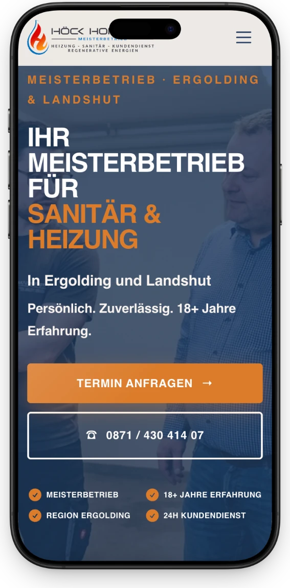 HOECK HOMETEC Mobile-Ansicht Vorher-Nachher Heizung